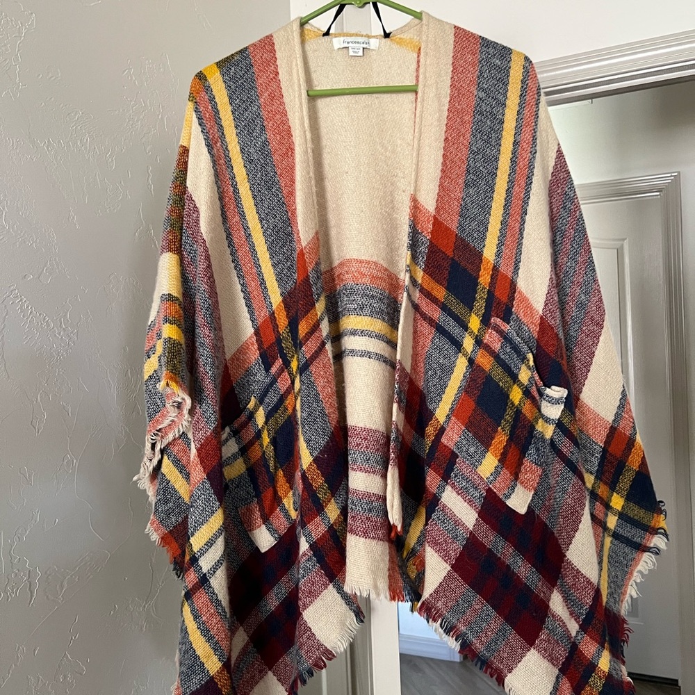 Francesca's Cozy Tan Knit Poncho